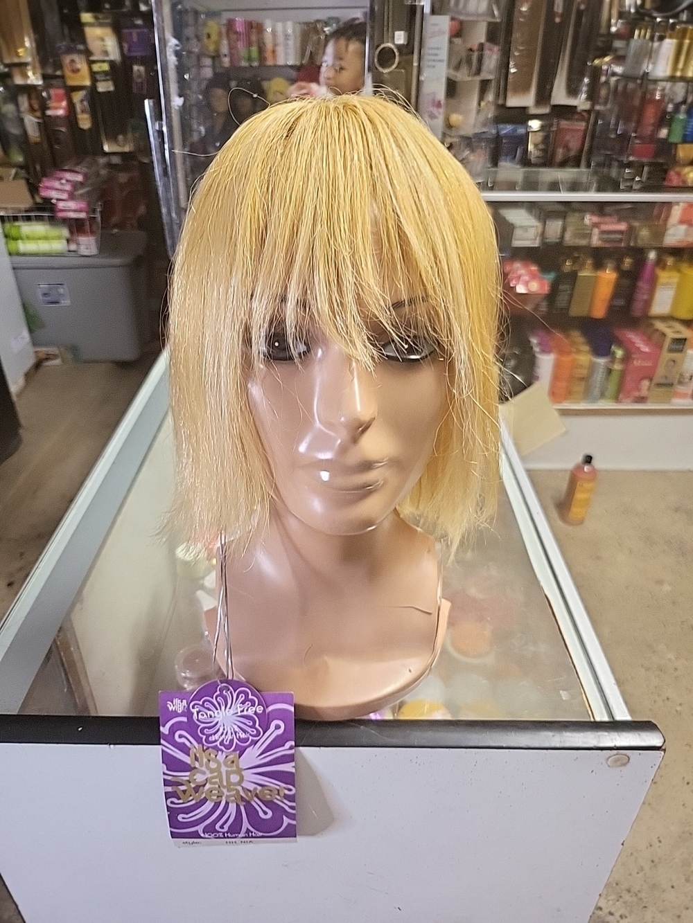 613/27 Blonde Short Layered Women's Wig with Fringe Human Hair